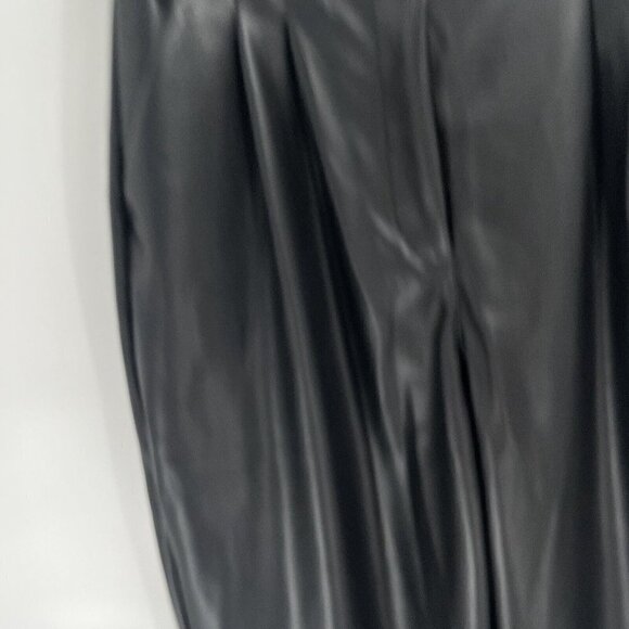 Abercrombie Fitch Curve Love Vegan High Rise Leather Pants Pleated Wide Leg Sz S - Picture 3 of 7